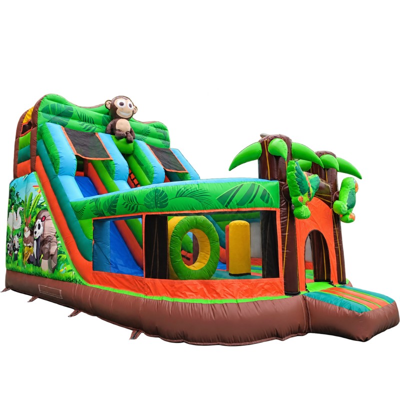 Castillo hinchable doble tobogán Mono para alquiler